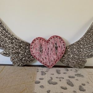 HEART AND WINGS wall decor OVER 6' wide